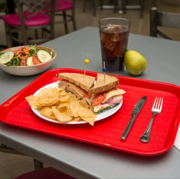 NWT 4 Red BBQ / Cafeteria / Party / 12x16" Serving Tray by Carlisle - Picture 1 of 7
